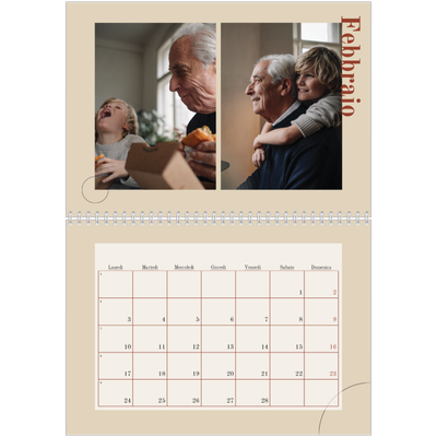 Calendario A4 Doppio — Testo asimmetrico [Febbraio]
