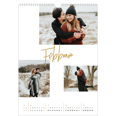 Calendario A3 verticale — Ghirlanda d'oro [Febbraio]