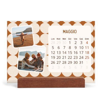 Calendario con supporto in legno orizzontale  — Fantasia rétro [copertina]