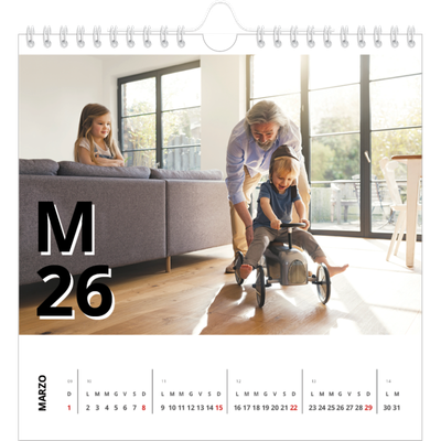 Calendari quadrati — Stile lettera [Marzo]