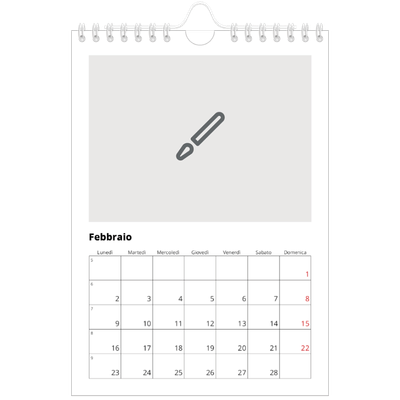 Calendario fotografico A5 — Disegna il tuo prodotto [Febbraio]
