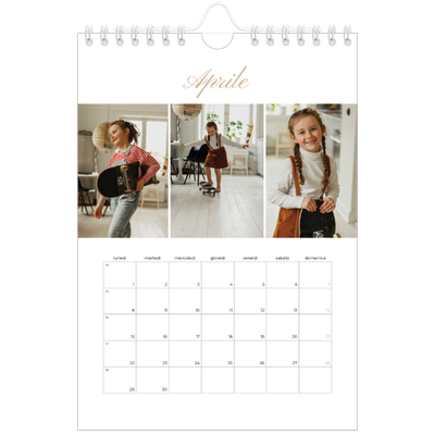 Calendario fotografico A5 — Scatole con strisce fotografiche [Aprile]
