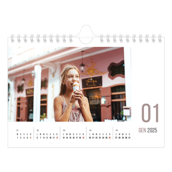 Calendario Fotografico A5 Orizzontale — Mesi numerati