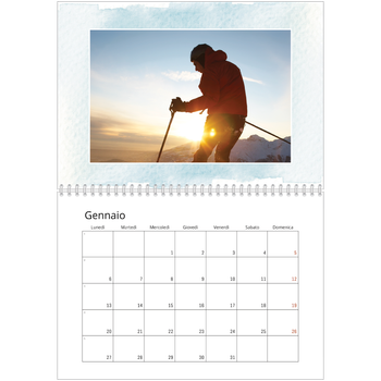 Calendario A4 Doppio — Sfondi ad acquerello