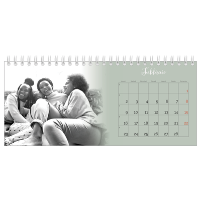 Calendari da tavolo — Verde nebbioso [Febbraio]