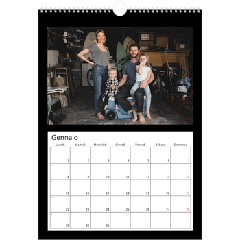Calendario personalizzato A3 — Margine nero