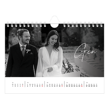 Calendario Fotografico A5 Orizzontale — Scrittura elegante