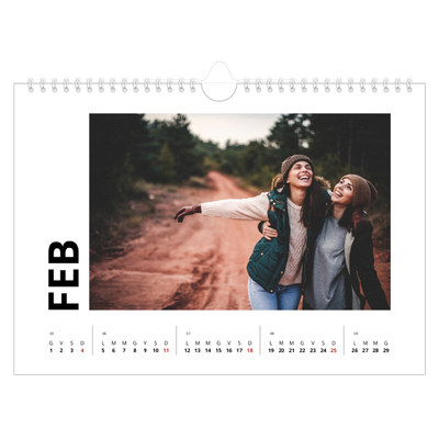 Calendario fotografico A4 — White space [Febbraio]