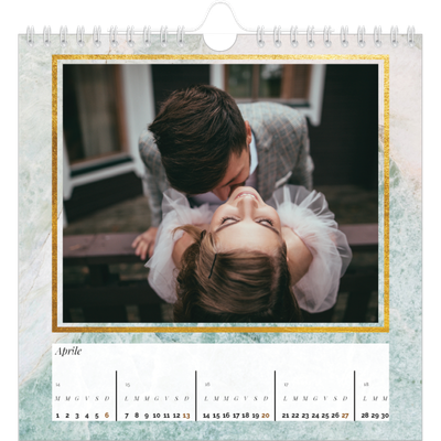 Calendari quadrati — Albero fotografico d'oro [Aprile]
