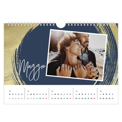 Calendario fotografico A4 — Sfondi spazzolati d'oro [copertina]