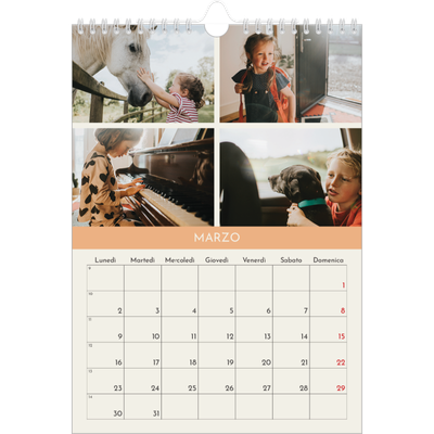Calendario personalizzato A4 — Capitoli pastello [Marzo]