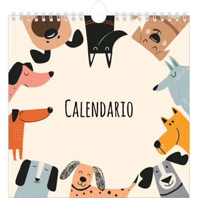 Calendari quadrati — Zampette di cane e scarabocchi [copertina]