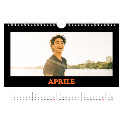Calendario fotografico A4 — Tipo divertente [Aprile]