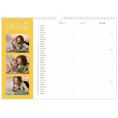 Calendario fotografico A3 — Calendario divertente e colorato - Famiglia di 3 [copertina]