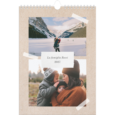 Calendario famiglia A4 verticale — Calendario naturale artigianale - Famiglia di 3 [copertina]