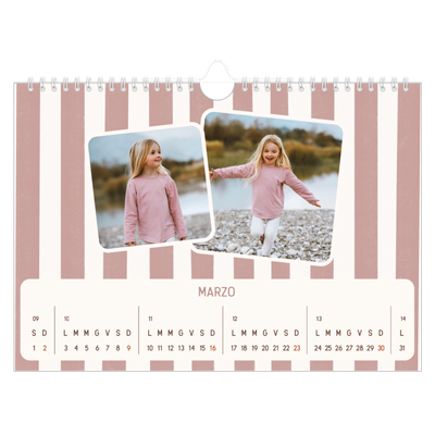 Calendario fotografico A4 — Fantasia rétro [Marzo]