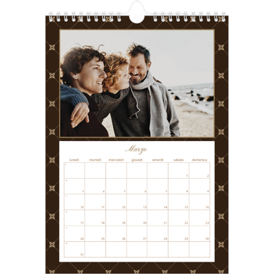 Calendario personalizzato A4 — Monocromatico vintage [Marzo]