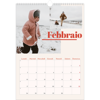 Calendario A3 verticale — Nostalgia degli anni '90 [Febbraio]