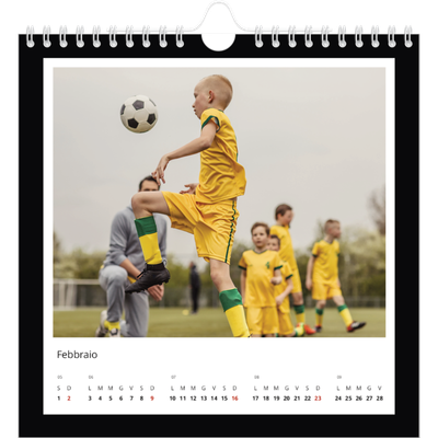 Calendari quadrati — Cornice monocromatica [Febbraio]