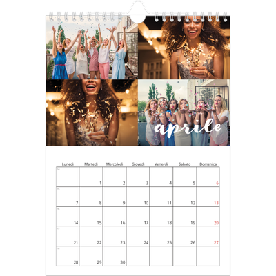 Calendario personalizzato A4 — Scrittura semplice [Aprile]