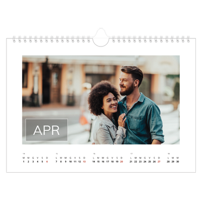 Calendario fotografico A4 — Data in sovraimpressione [Aprile]