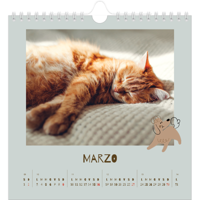 Calendari quadrati — Cucciolo giocherellone [Marzo]