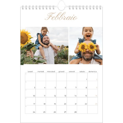 Calendario personalizzato A4 — Scatole con strisce fotografiche [Febbraio]