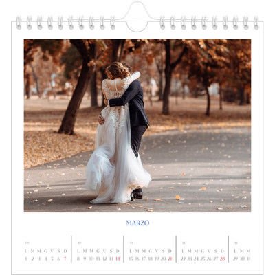 Calendari quadrati — Classico cobalto [Marzo]
