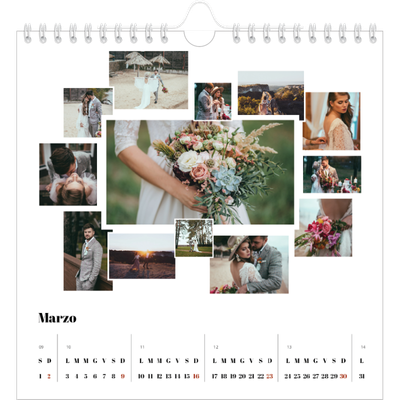 Calendari quadrati — Forme di collage [Marzo]