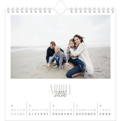 Calendari quadrati — Tipografia mista [Aprile]