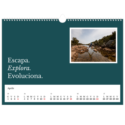 Calendario A3 orizzontale  — Terra editoriale [Aprile]