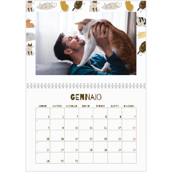 Calendario A4 Doppio — Gattino giocherellone