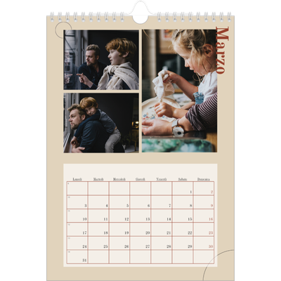 Calendario personalizzato A4 — Testo asimmetrico [Marzo]