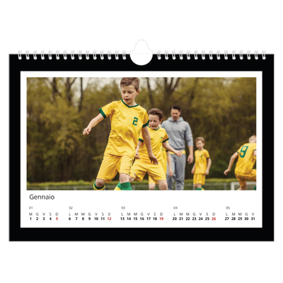 Calendario fotografico A4 — Cornice monocromatica [Gennaio]