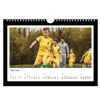 Calendario Fotografico A4 Orizzontale — Cornice monocromatica