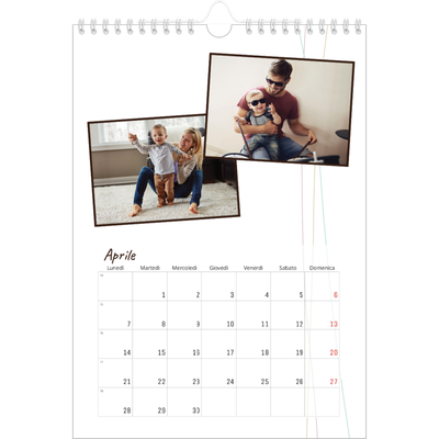Calendario personalizzato A4 — Carta da regalo floreale [Aprile]