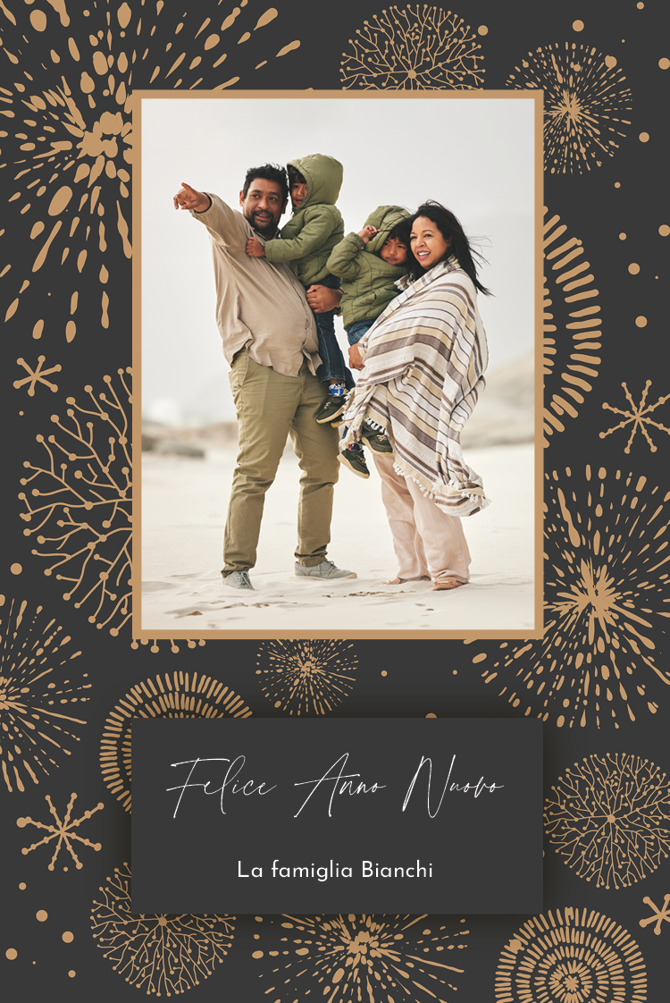 Biglietti — Fuochi d'artificio grigi e dorati