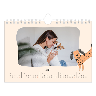 Calendario fotografico A5 — Zampette di cane e scarabocchi [Aprile]