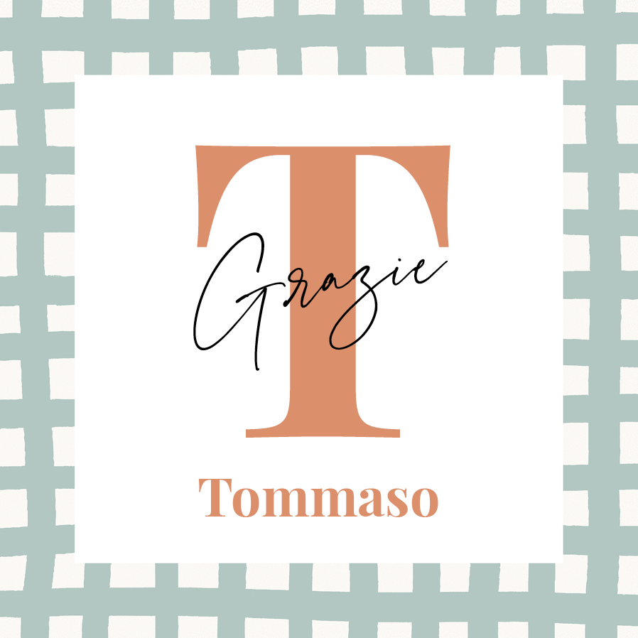 Biglietti di ringraziamento — Iniziale patchwork