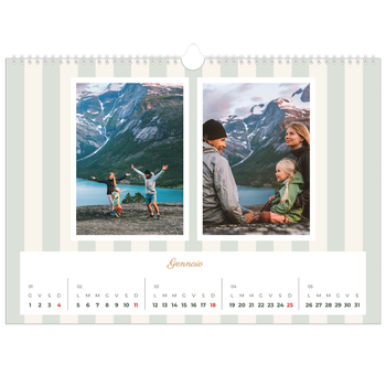 Calendario Fotografico A3 Orizzontale — Scrittura e strisce