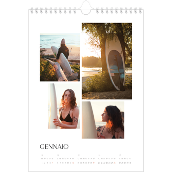 Calendario personalizzato A4 — Tramonti e surf