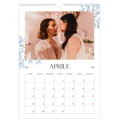 Calendario A3 verticale — Floreale elegante [Aprile]