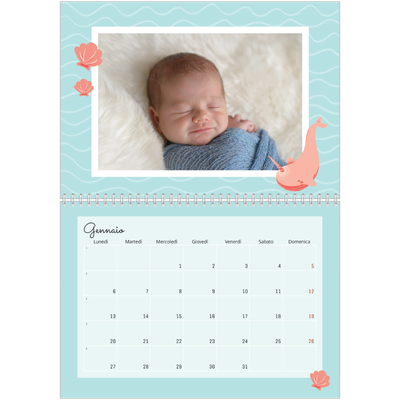 Calendario A4 Doppio — Animali carini [Gennaio]