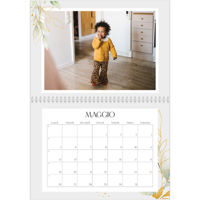 Calendario A4 Doppio — Spruzzo floreale [copertina]