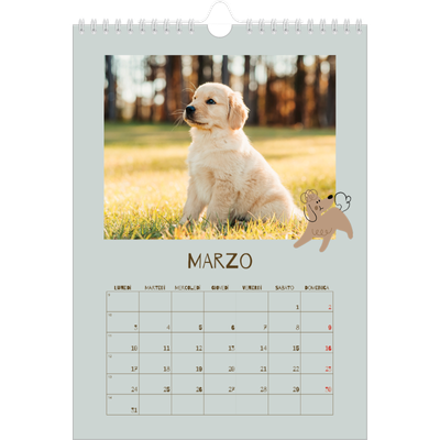 Calendario personalizzato A4 — Cucciolo giocherellone [Marzo]