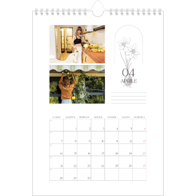 Calendario personalizzato A4 — Batanico semplice [Aprile]