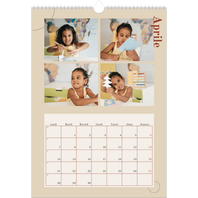 Calendario A3 verticale — Testo asimmetrico [Aprile]