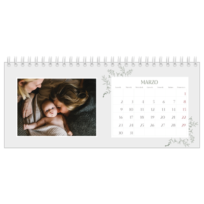 Calendari da tavolo — Fiori disegnati a mano [Marzo]