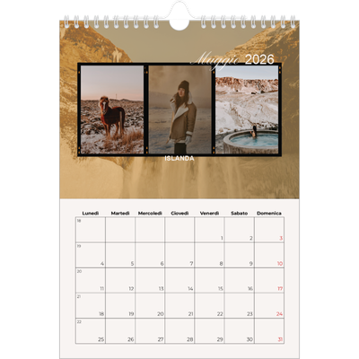 Calendario personalizzato A4 — Avventura [copertina]