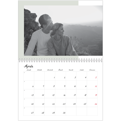 Calendario A4 Doppio — Schermate a colori [Aprile]